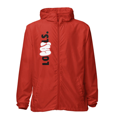 Red zip up windbreaker deals